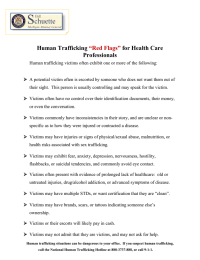 Human Trafficking for Health Care Professionals