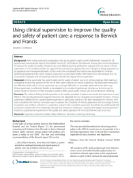 Using clinical supervision to improve the quality and Francis