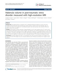 Habenula volume in post-traumatic stress disorder measured with high-resolution MRI Open Access