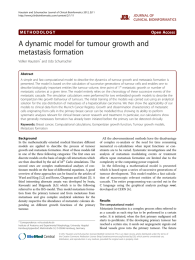A dynamic model for tumour growth and metastasis formation Open Access
