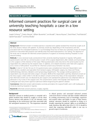 Informed consent practices for surgical care at resource setting