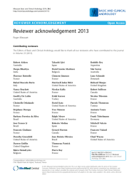 Reviewer acknowledgement 2013 Open Access Roger Mieusset