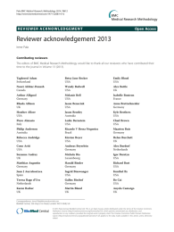 Reviewer acknowledgement 2013 Open Access Irene Pala