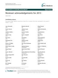 Reviewer acknowledgements for 2013 Open Access Sabina Alam