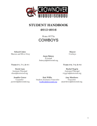 COWBOYS  STUDENT HANDBOOK 2015-2016