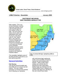 LEMU Fisheries - Newsletter       ... SOUTHEAST MICHIGAN DNR FISHERIES NEWSLETTER