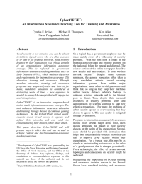 CyberCIEGE : An Information Assurance Teaching Tool for Training and Awareness