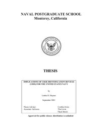 THESIS NAVAL POSTGRADUATE SCHOOL Monterey, California