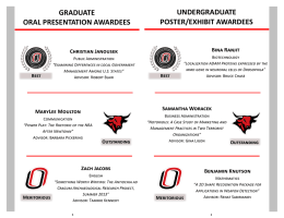 UNDERGRADUATE GRADUATE POSTER/EXHIBIT AWARDEES ORAL PRESENTATION AWARDEES