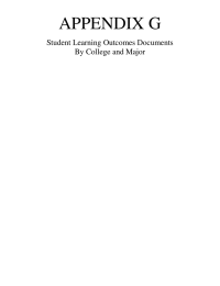 APPENDIX G Student Learning Outcomes Documents By College and Major