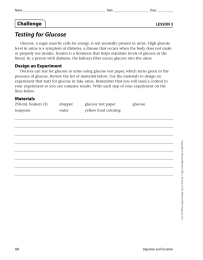 Testing for Glucose Challenge LESSON 3