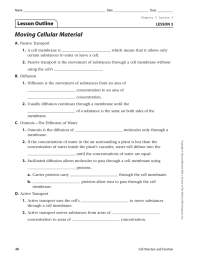 Moving Cellular Material A. 1.