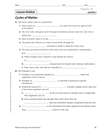 Cycles of Matter A. 1. 2.