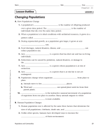 Changing Populations A. 1.