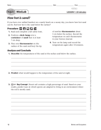 How hot is sand? MiniLab LESSON 1: 20 minutes C22L1