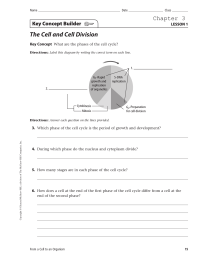 The Cell and Cell Division Chapter 3 Key Concept Builder LESSON 1