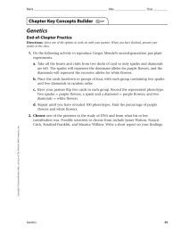 Genetics Chapter Key Concepts Builder End-of-Chapter Practice 1.