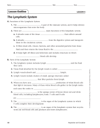 The Lymphatic System A. 1.