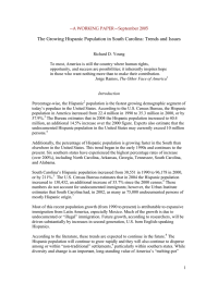 The Growing Hispanic Population in South Carolina: Trends and Issues