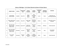 Library of Michigan - SL 21 School Libraries by Name...