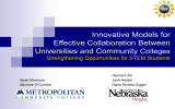 Innovative Models for Effective Collaboration Between Universities and Community Colleges