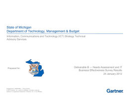 State of Michigan Department of Technology, Management &amp; Budget Advisory Services