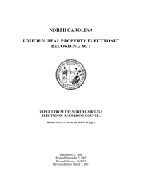 NORTH CAROLINA UNIFORM REAL PROPERTY ELECTRONIC RECORDING ACT