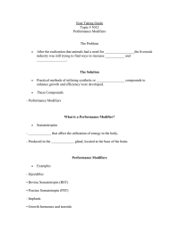 Note Taking Guide Topic # 3012 Performance Modifiers