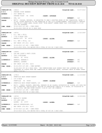 ORIGINAL DECISION REPORT FROM TO 02-01-2010 02-28-2010