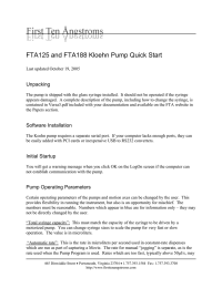 FTA125 and FTA188 Kloehn Pump Quick Start  Unpacking