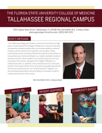 TALLAHASSEE REGIONAL CAMPUS THE FLORIDA STATE UNIVERSITY COLLEGE OF MEDICINE