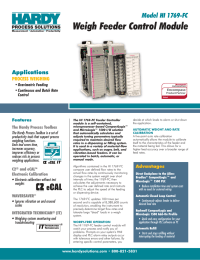 Weigh Feeder Control Module Model HI 1769-FC Applications