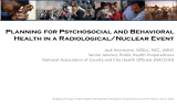 Planning for Psychosocial and Behavioral Health in a Radiological/Nuclear Event