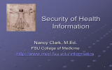 Security of Health Information Nancy Clark, M.Ed.