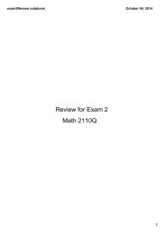 Review for Exam 2     Math 2110Q exam2Review.notebook October 04, 2014