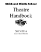Theatre Handbook  Strickland Middle School