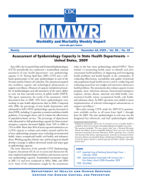 Morbidity and Mortality Weekly Report United States, 2009 Weekly