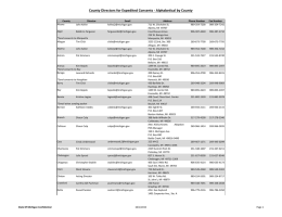 County Directors for Expedited Consents - Alphabetical by County