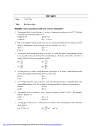 Multiple choice questions with one correct alternative T. The field