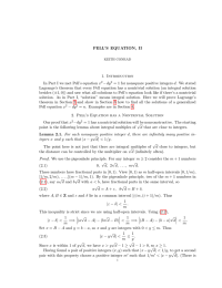 PELL’S EQUATION, II 1. Introduction −dy