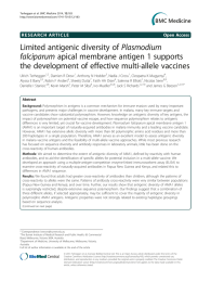 Limited antigenic diversity of Plasmodium falciparum apical membrane antigen 1 supports