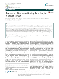 Relevance of tumor-infiltrating lymphocytes in breast cancer Open Access