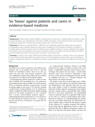 ‘biases’ against patients and carers in Six evidence-based medicine