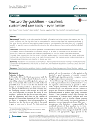 – excellent; Trustworthy guidelines – even better customized care tools