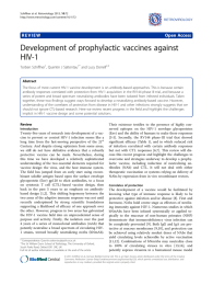 Development of prophylactic vaccines against HIV-1 R E V I E W