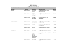 Office of Aeronautics Aircraft Travel Report Michigan Department of Transportation Reporting Period: 10/01/2014 to 12/31/2014