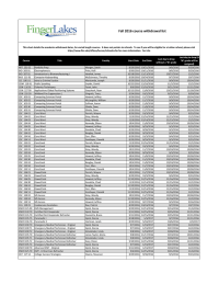 Fall 2016 course withdrawal list