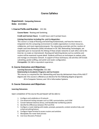 Course Syllabus Department:  Date: