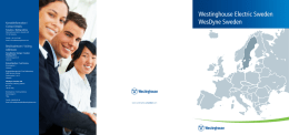 Westinghouse Electric Sweden WesDyne Sweden Kontaktinformation / Contact Details