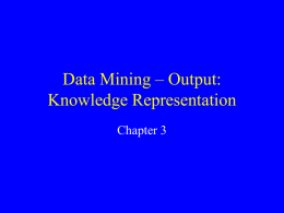 Data Mining – Output: Knowledge Representation Chapter 3